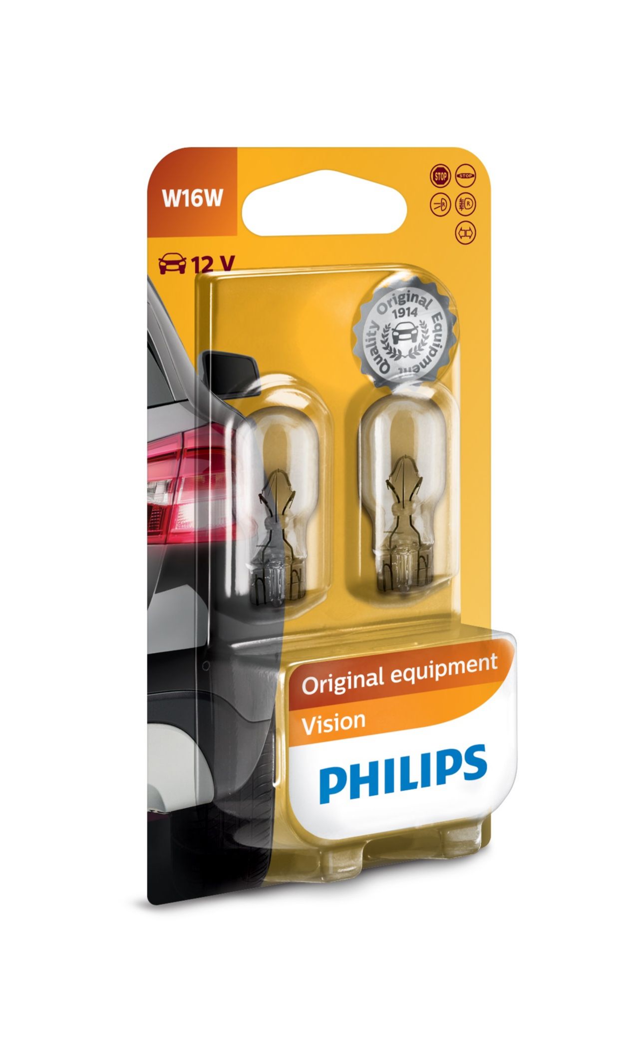 W16W 12V 16W W2,1x9,5d Vision Blister 2 St. Philips - Auto-Lamp Berlin