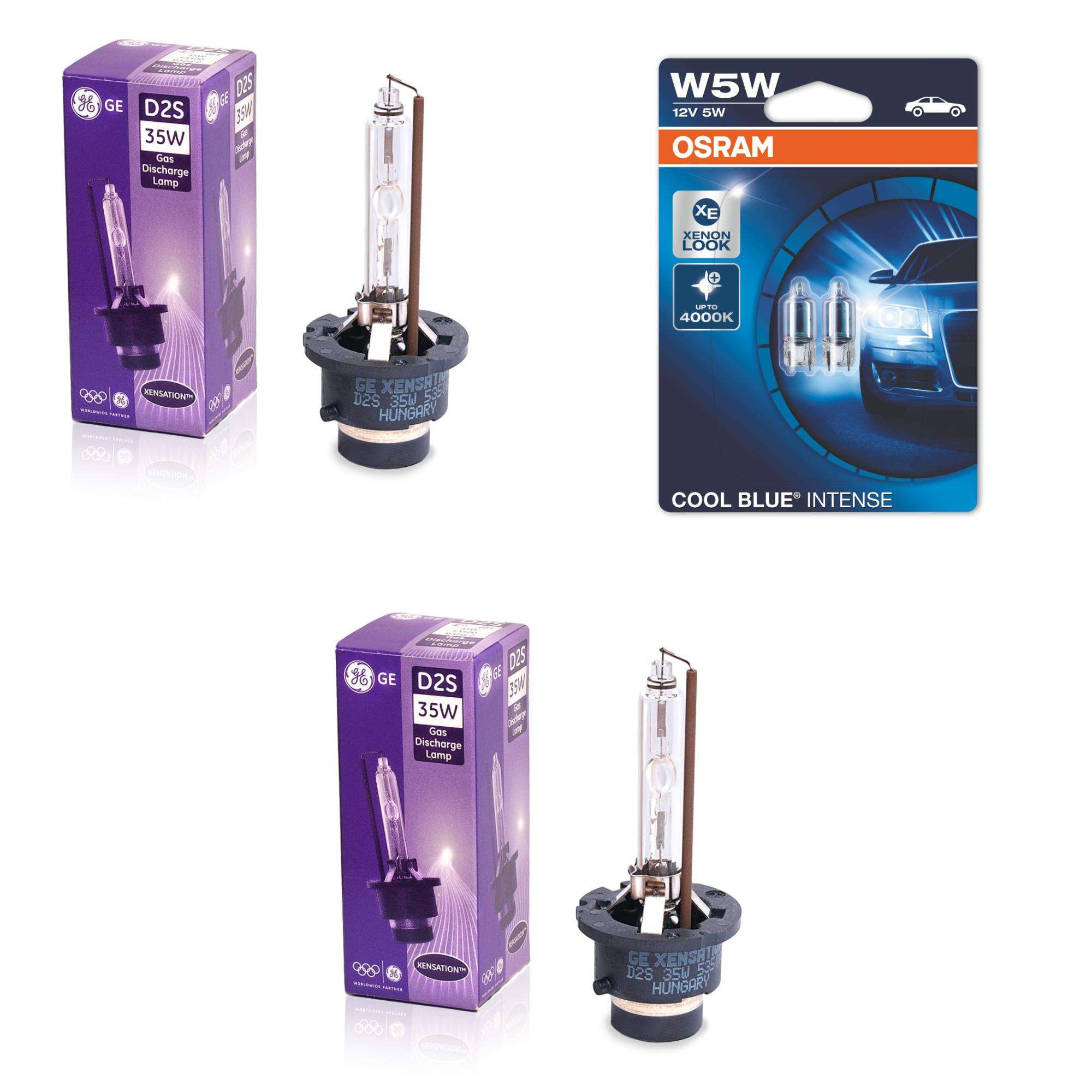 D2S 85V 35W Xensation Premium Xenon Burner 2St GE + W5W Cool Blue