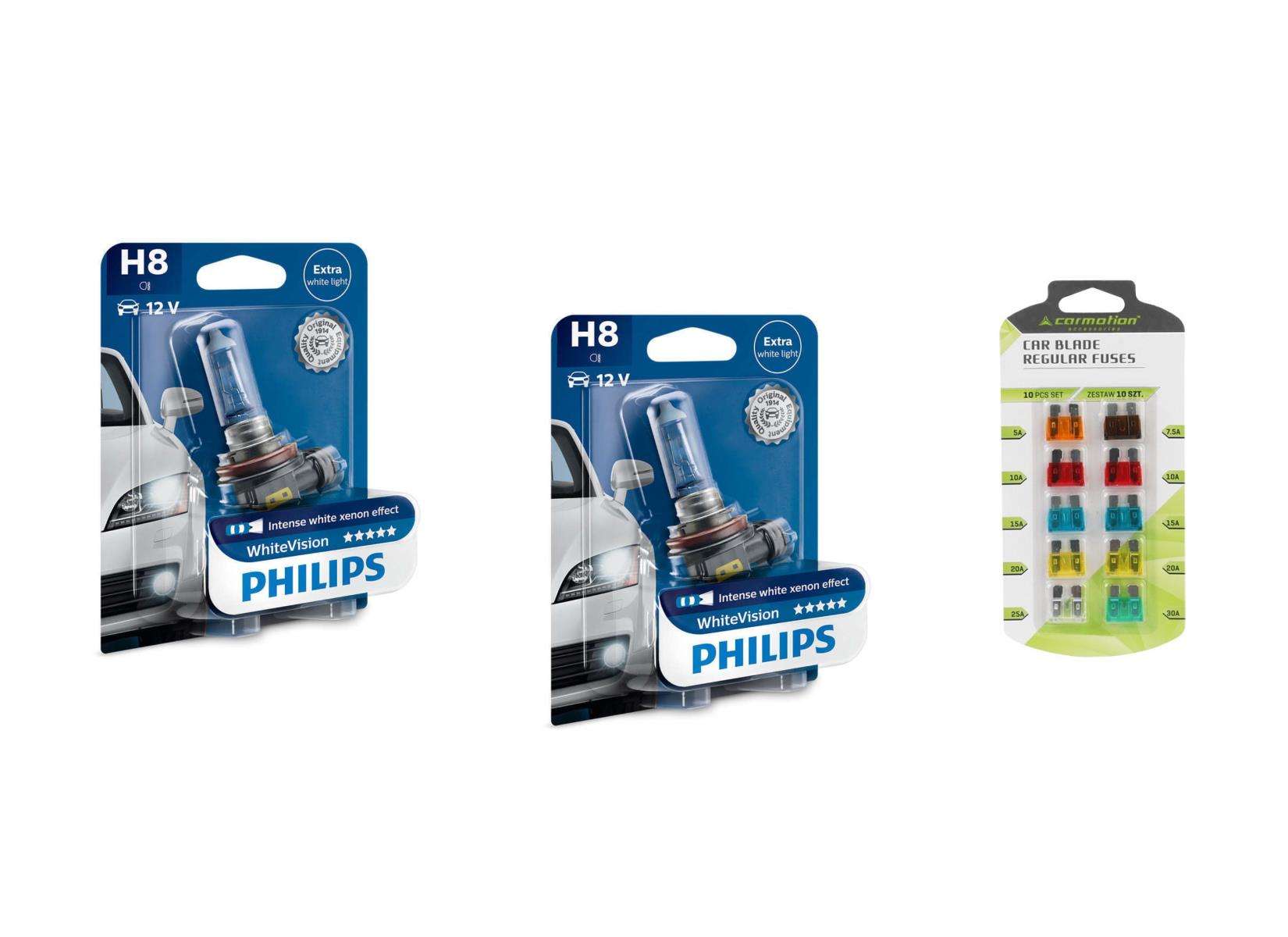 Philips WhiteVision Xenon Effect H4 Ampoule De Phare 12342 WHVSM Twin Pack